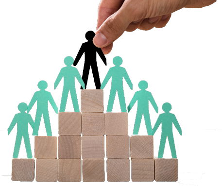 Illustration representing the group of medal winners in which the heand help the one who wins the first medal