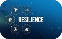 Groups of icons in which Resilience is highlighted as a text in image