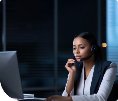 Women employee providing support over the telephone to the customer resembles Non-technical resource augmentation